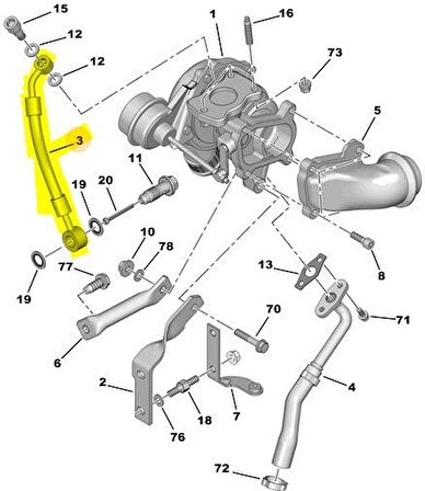 Citroen C5 Turbo Borusu [Orjinal] (116438)